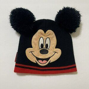 DISNEY Junior Mickey Mouse‎ Red Black BEANIE Winter Hat Cap TODDLER 2T-4T